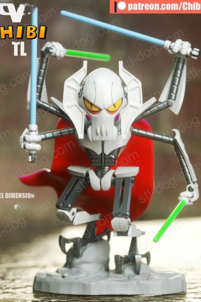 星球大战 格里弗斯将军 (General Grievous) Q版 3D打印图纸
